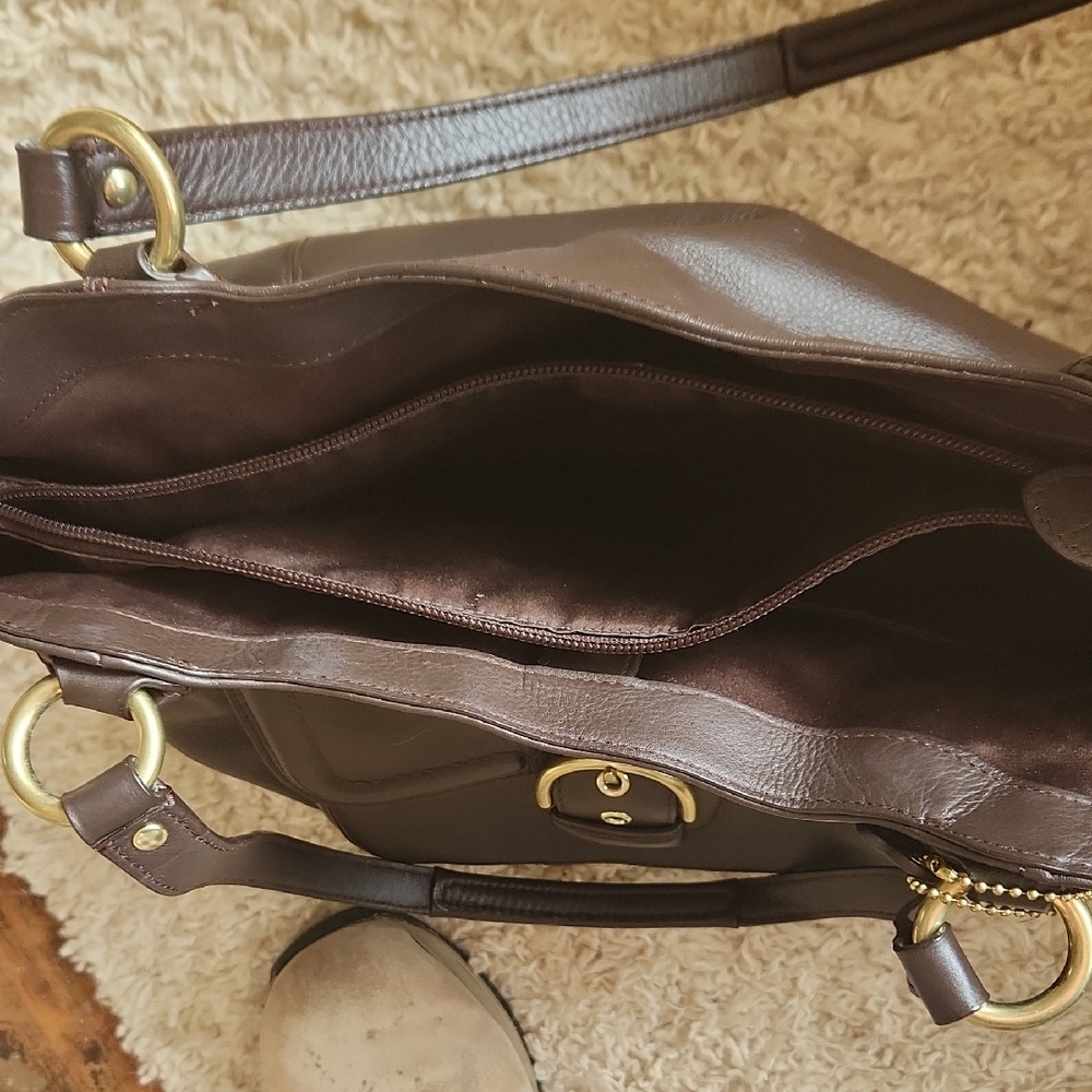 Coach Dark Brown Leather Tote - Picture 4 of 11